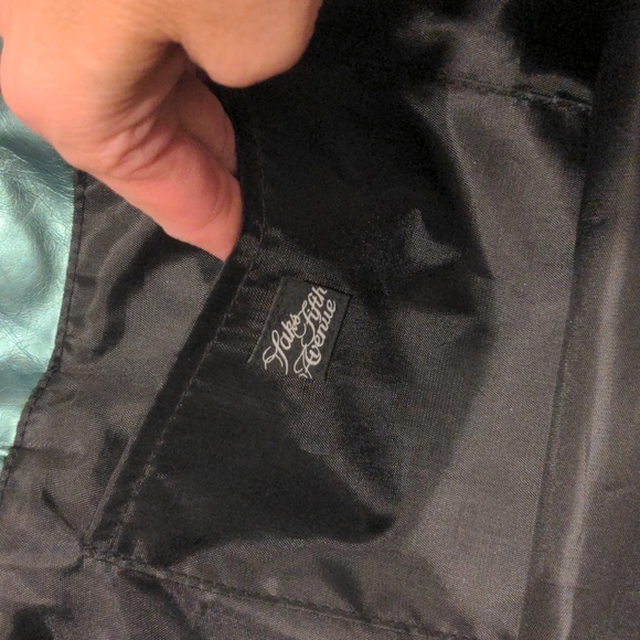 Saks Fifth Ave metallic teal blue tote Xlarge beach travel overnight bag EUC - Picture 7 of 10